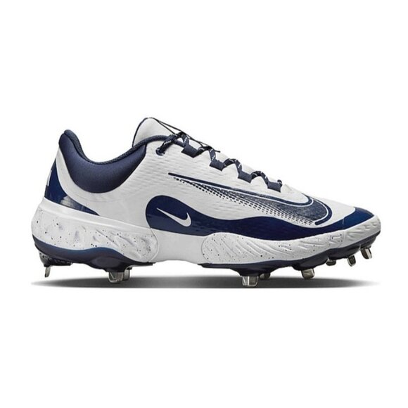 Nike Alpha Huarache Elite 4 Men Baseball Cleat White Blue FD2745-107 NEW - Picture 1 of 9